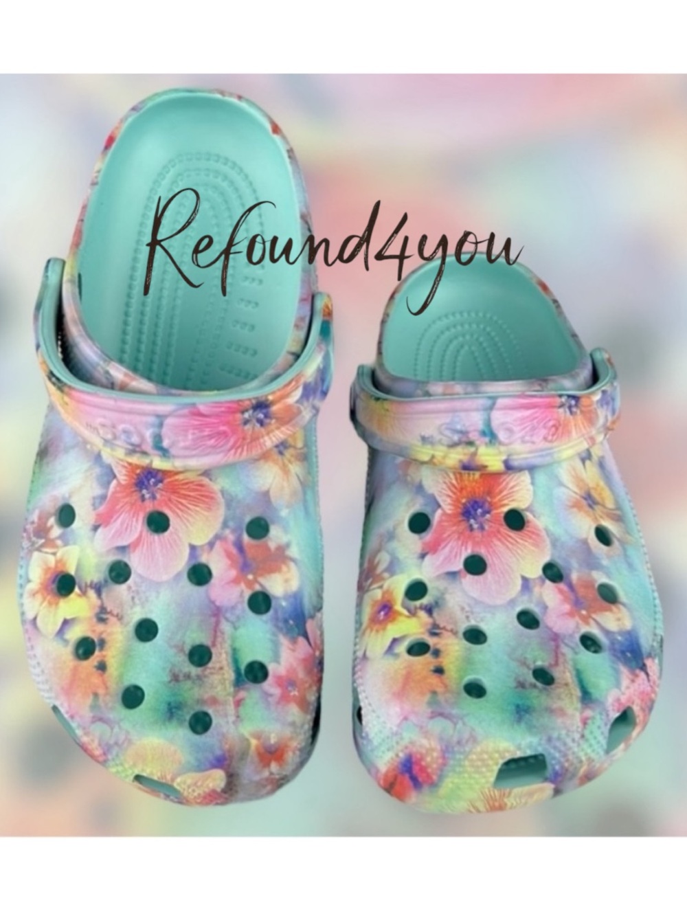 Crocs - Rare - ‘Pansies’ Classic Clog Woman SZ: 9. NWT Firm! No offers!